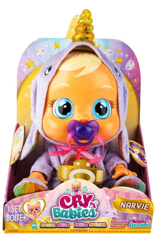 IMC Кукла със сълзи CRYBABIES Special Edition Narvie със светещ рог