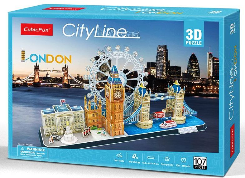 CubicFun 3D Пъзел CITY LINE LONDON/Лондон, 107 части