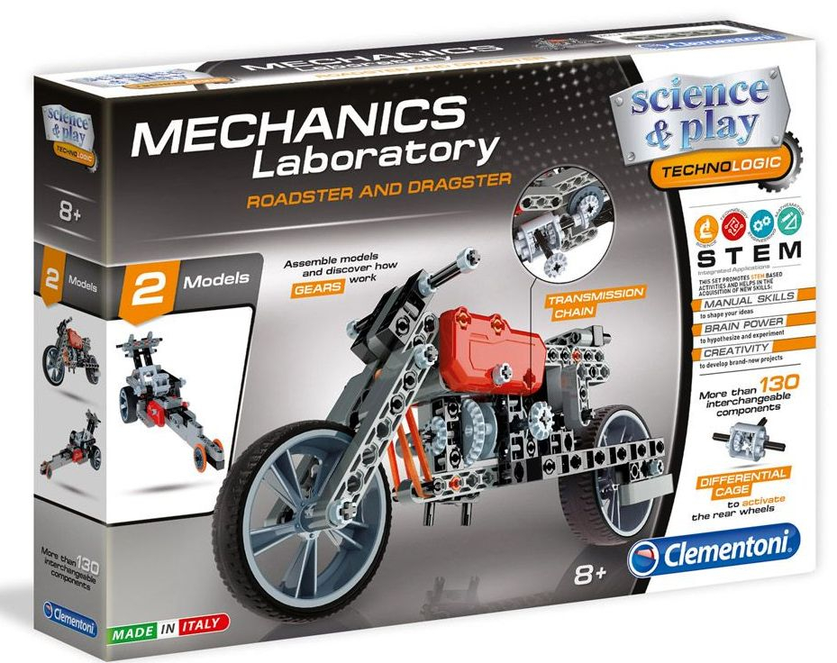 CLEMENTONI Конструктор Мотор 130 елемента МОТОР SCIENCE PLAY MECHANICS, направи си сам