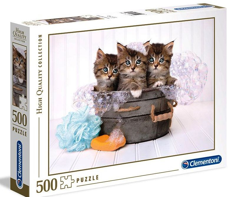 CLEMENTONI Пъзел KITTENS AND SOAP/Котенца, 500 части