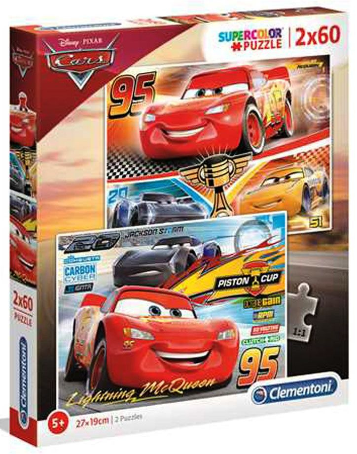 CLEMENTONI Пъзел Cars/Колите Маккуин, 2в1, 2х60части