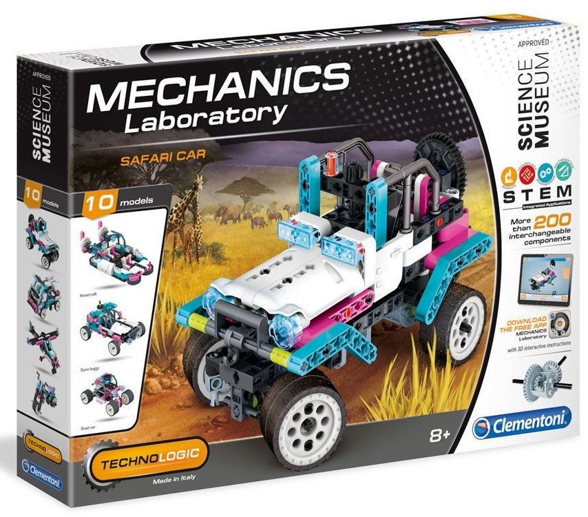 CLEMENTONI MECHANICS LABORATORY Конструктор Сафари Джип Розов, 200 части
