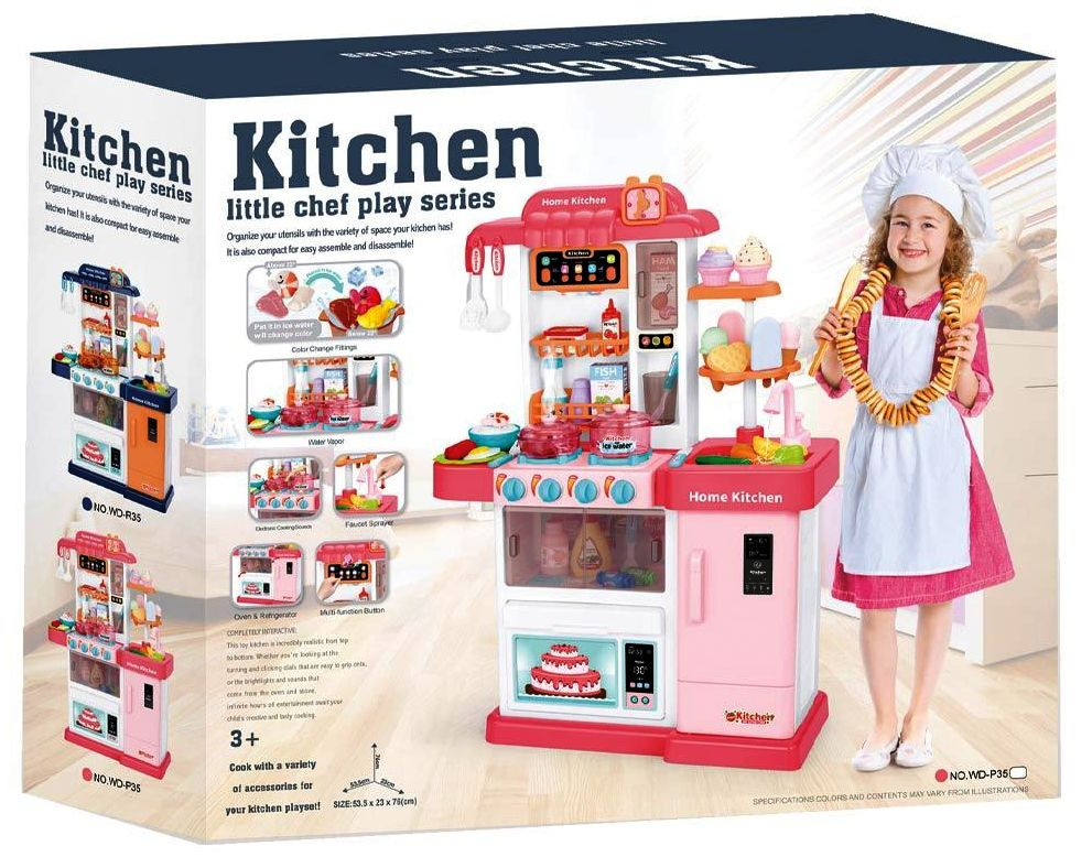 Little Chef Кухня с Течаща вода, Розова, звук и светлини + аксесоари