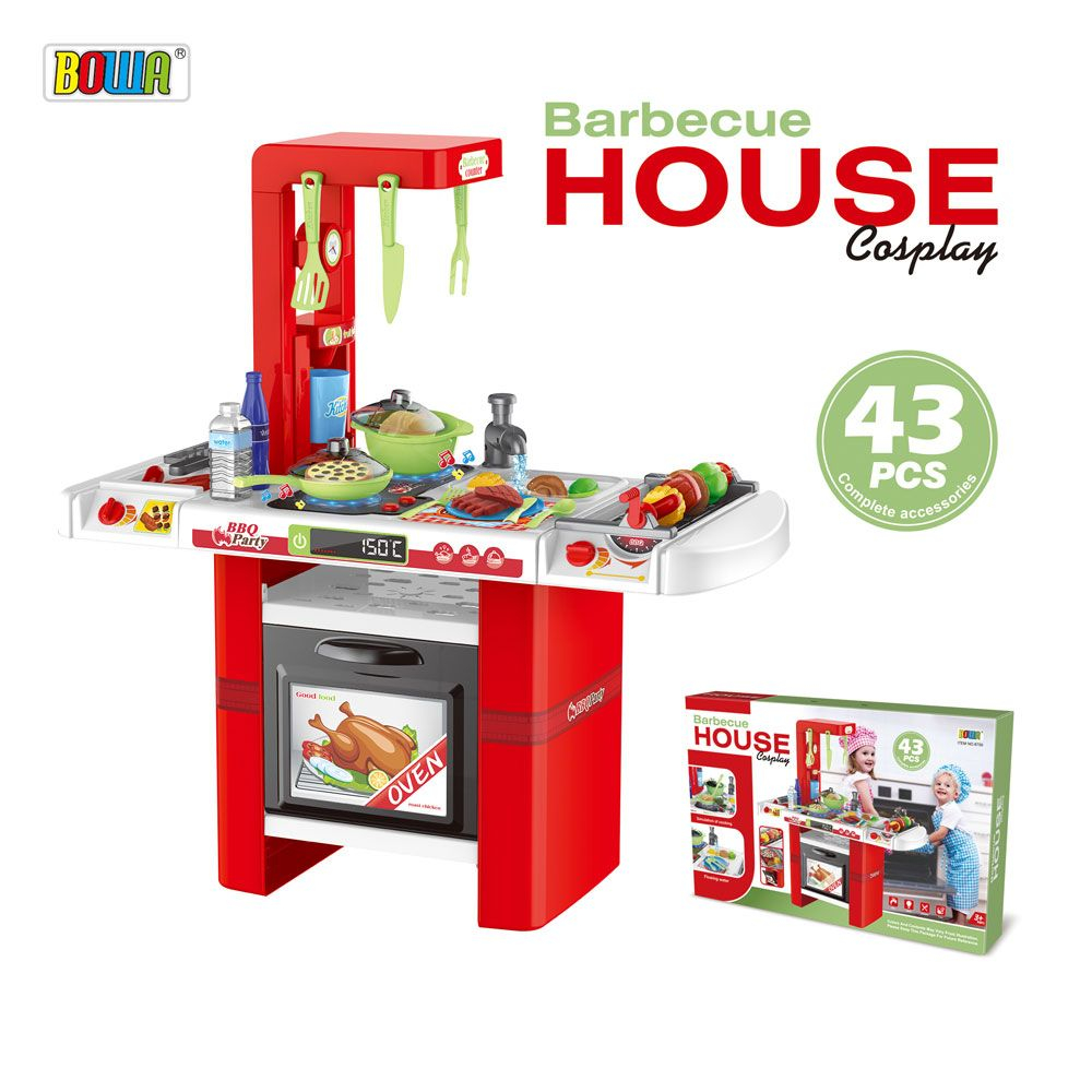 BOWA Кухня с барбекю, течаща вода, звук и светлини, 43 части