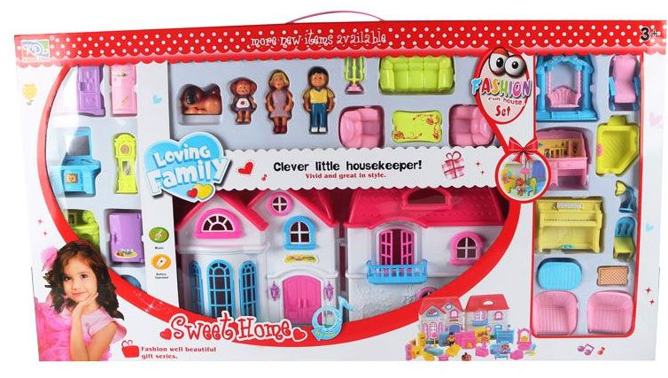 Loving Family Къща за кукли с фигури и обзавеждане и звук