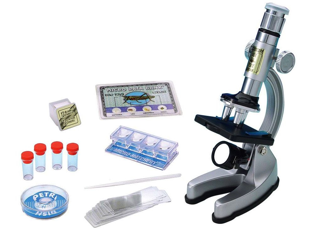 EDU TOYS Микроскоп с прожектор и аксесоари, 2в1 прожекция, 100-кратно и 750-кратно увеличение