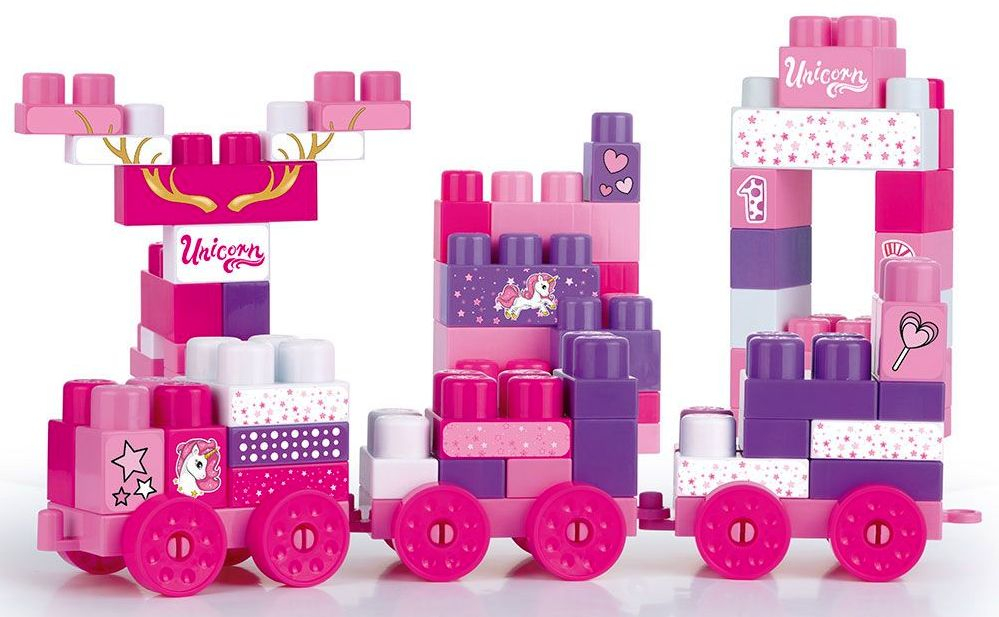 DOLU UNICORN Конструктор Jumblocks в чанта, 70 части, розов