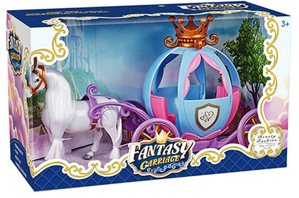 OCIE Каляска за кукли с кон Fantasy Carriage със звук и светлини