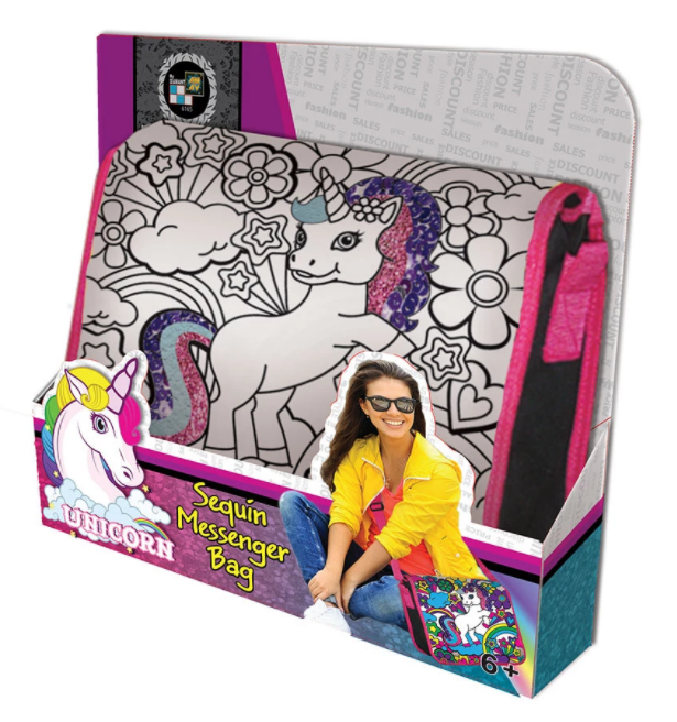 Чанта за оцветяване с пайети, еднорог
