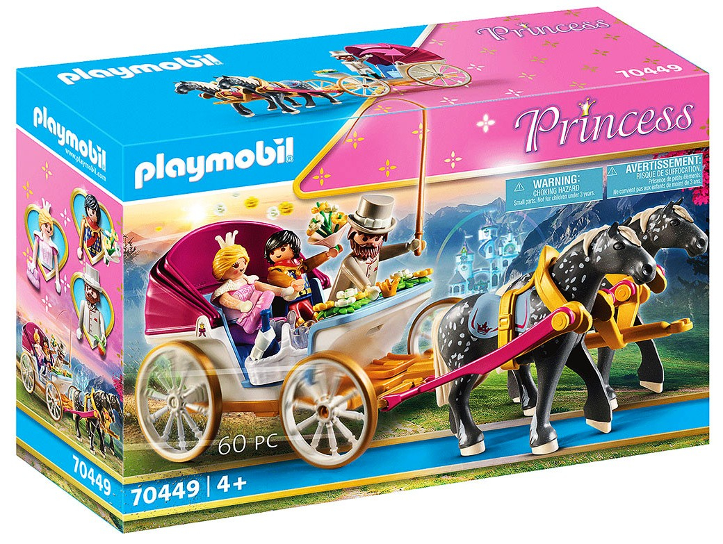 Playmobil - Занимателен комплект за игра Романтична кралска карета, 60 елемента