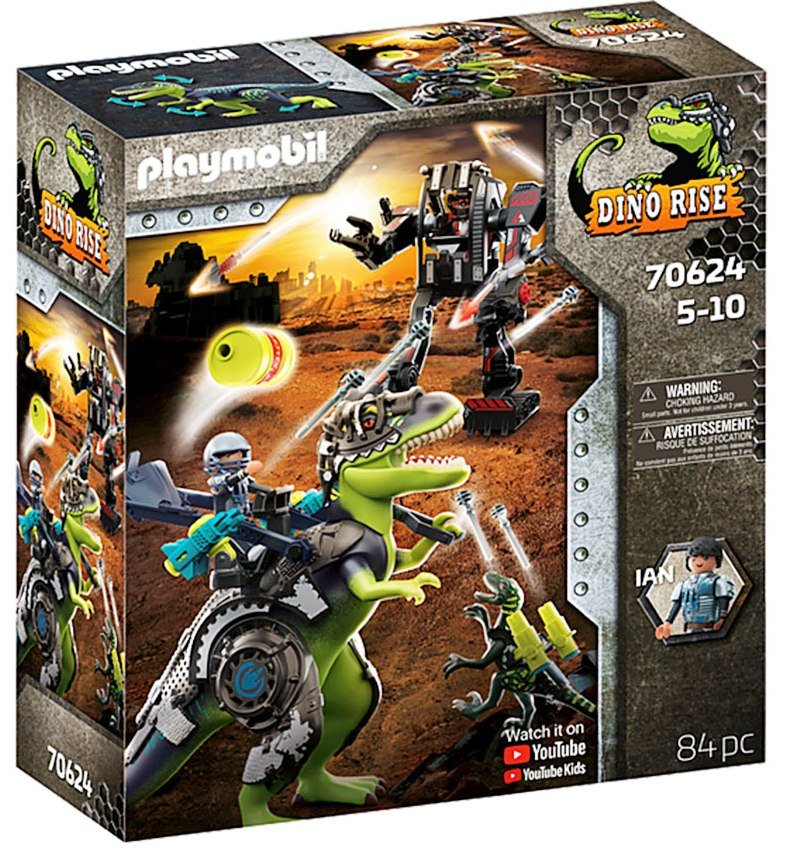 Playmobil - Занимателен комплект за игра Т-Рекс: Битка на Гигантите, 84 елемента