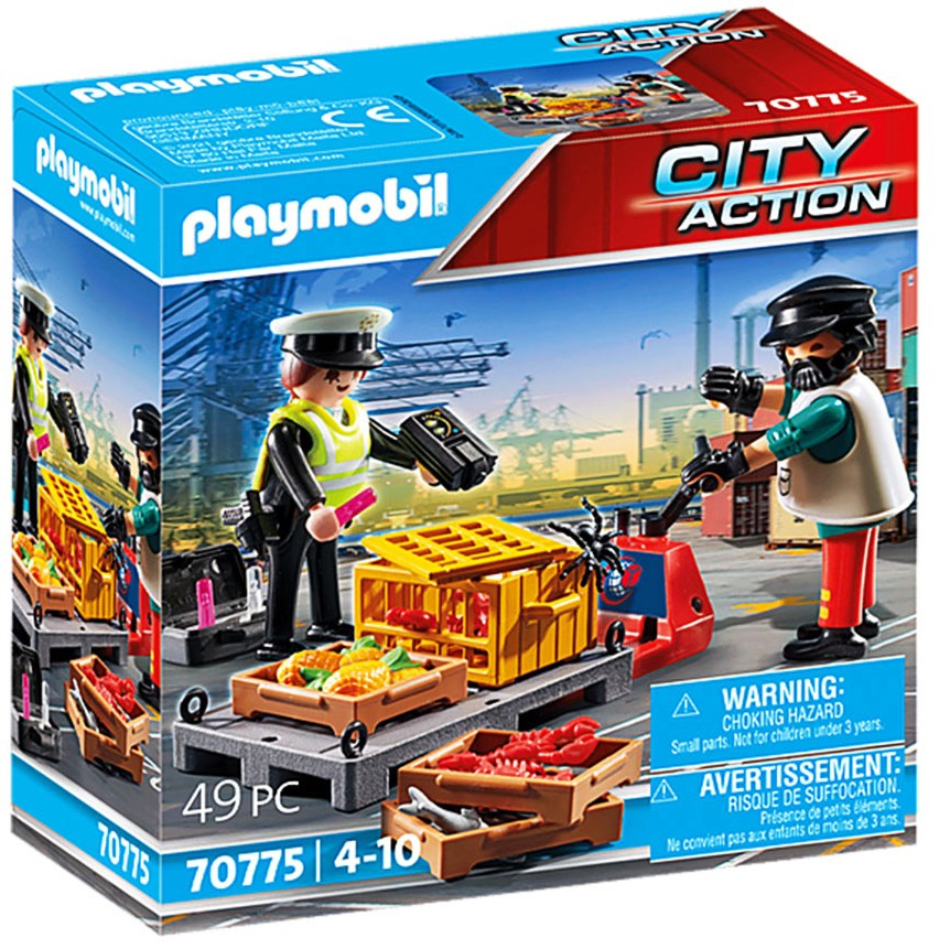 Playmobil - Занимателен комплект за игра Митническа проверка, 49 елемента