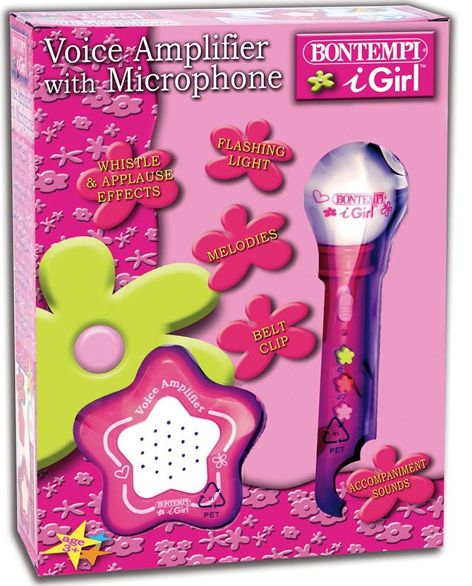 Bontempi - Микрофон с усивател за момиче със звук и светлини
