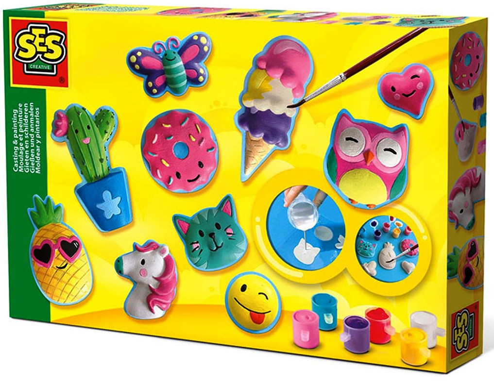 SES - Отливки от гипс , весели фигури + цветни боички