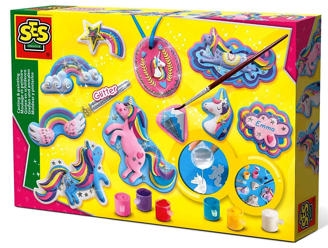 SES - Отливки от гипс, еднорози + цветни боички