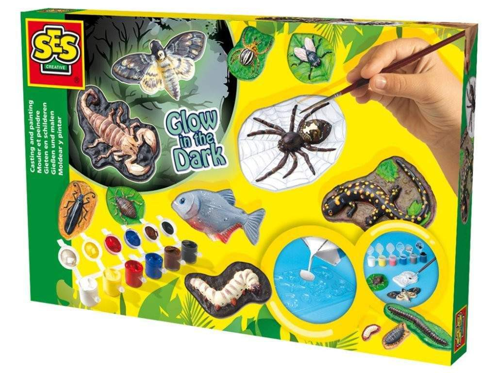 SES - Отливки от гипс, Плашещи животни + цветни боички