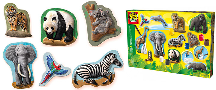 SES - Отливки от гипс , Диви животни + цветни боички