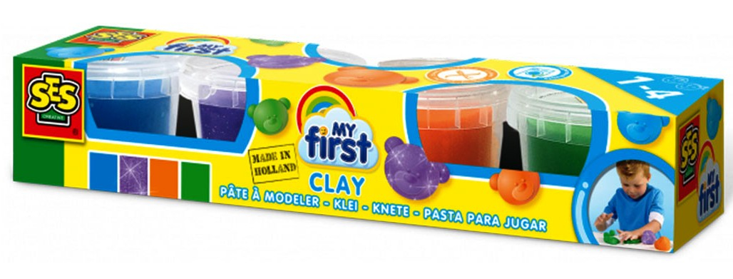 SES - Пластелин за най-малките, 4 цвята х 90гр.