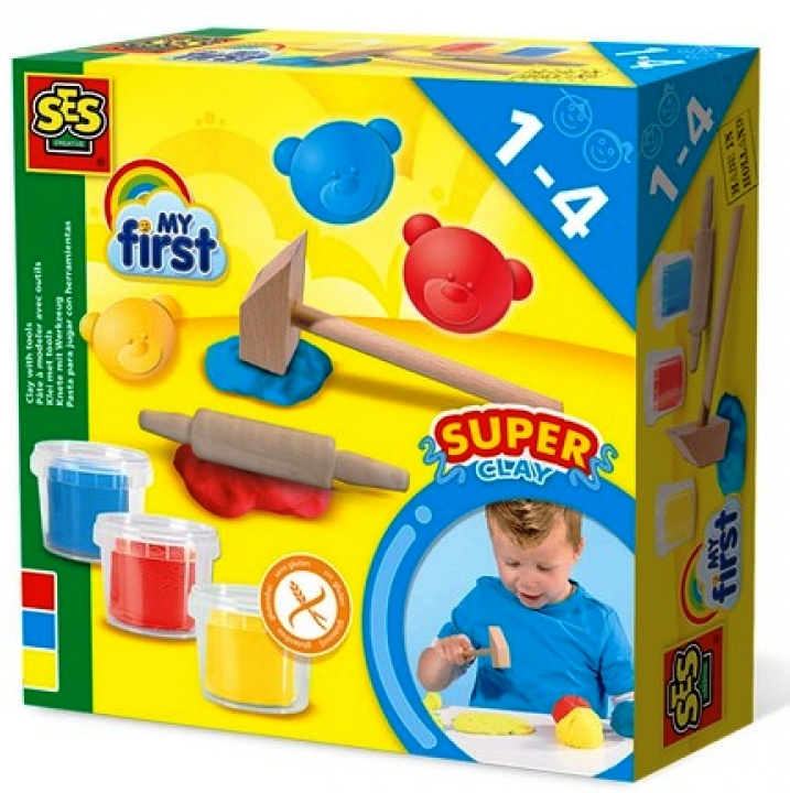 SES - Комплект пластелин с инструменти, без глутен