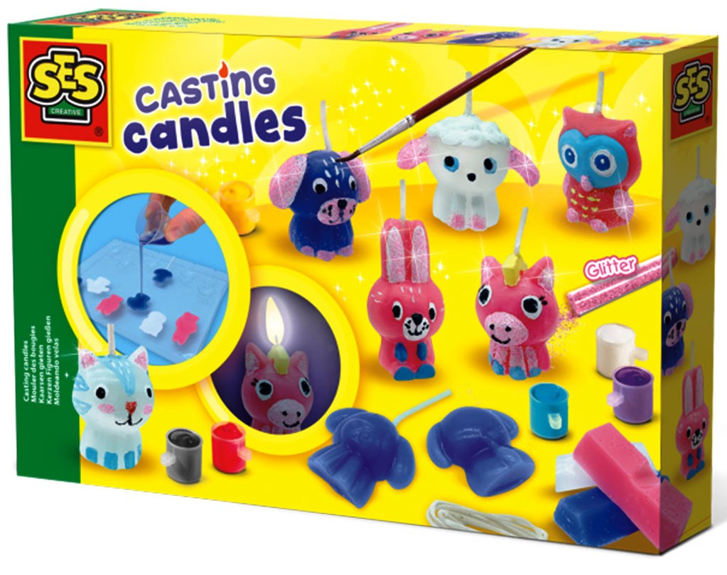 SES - Комплект Направи си сам ,свещи с брокат