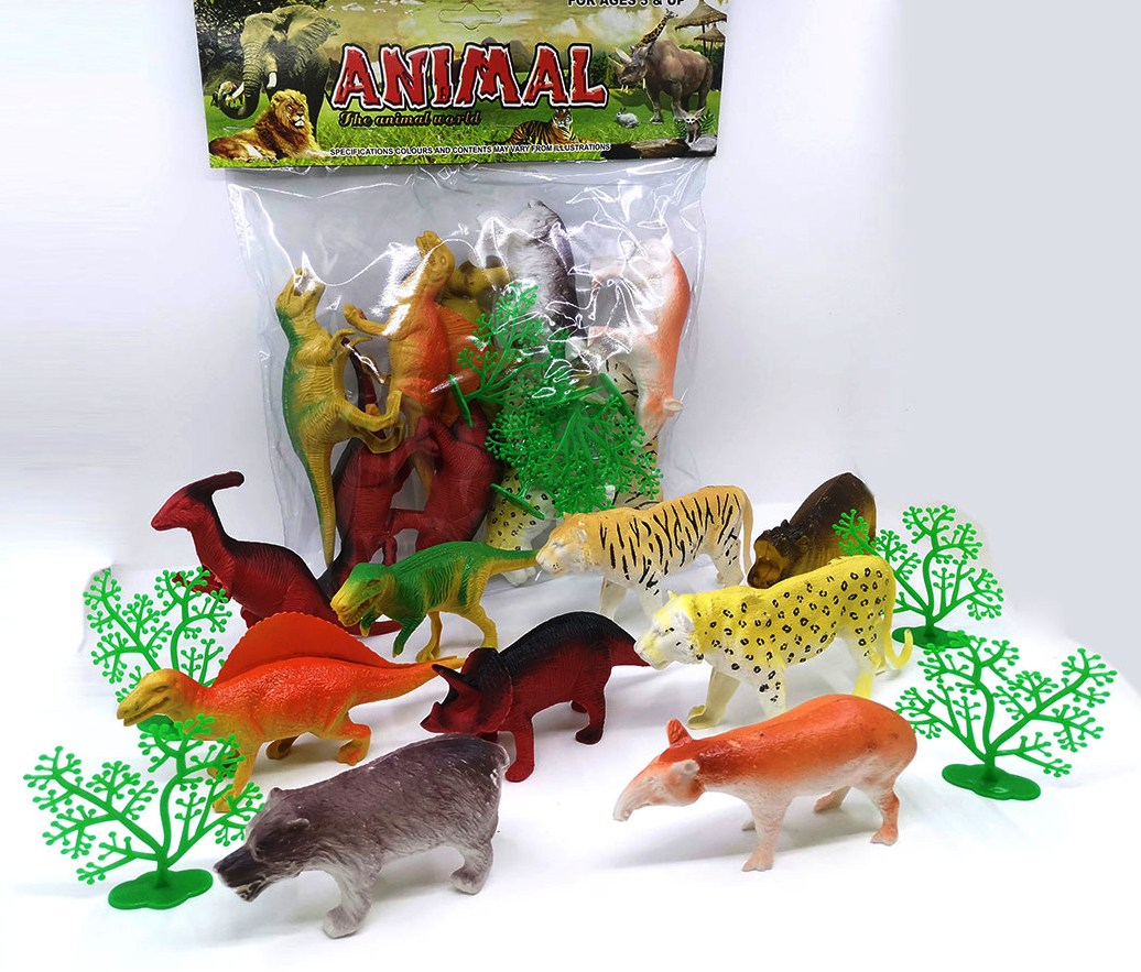 Комплект Динозаври и Диви животни 9бр