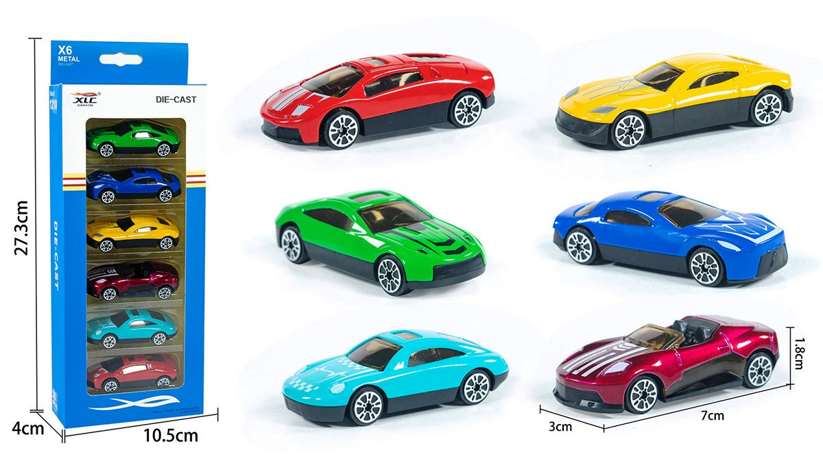 Комплект алуминиеви спортни коли 6бр