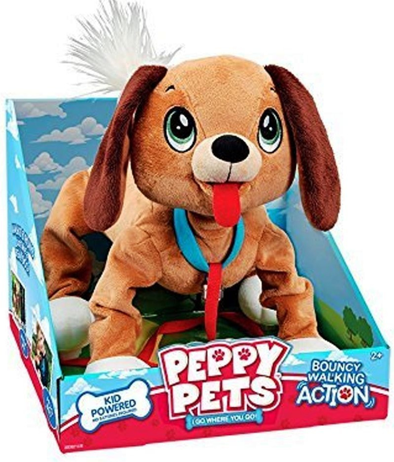 Peppy Pets - Плюшен любимец за разходка навън - Кафяво кученце