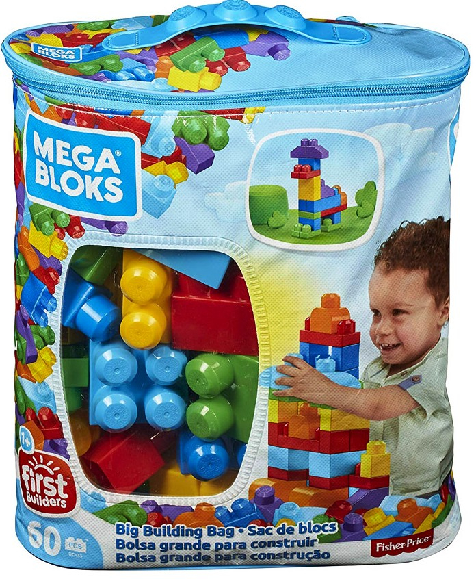 Mega Bloks Конструктор Първи строители, 60 части, син