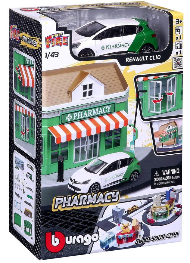 Bburago Street Fire - Аптека + автомобил