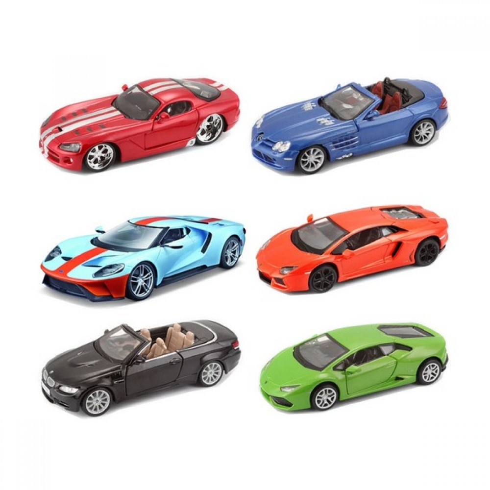 Bburago - модел на кола 1:32, асортимент, Ford GT, Lamborghini Huracan LP 610-4, Lamborghini Aventador, Mercedes SLR McLaren Roadster, Dodge Viper, BMW Cabriolet