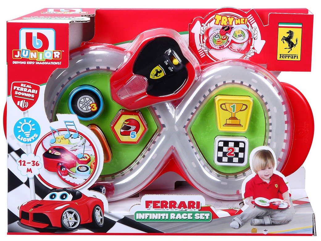 Bburago Junior - Писта за игра с количка Ферари/Ferrari + светлини и звук