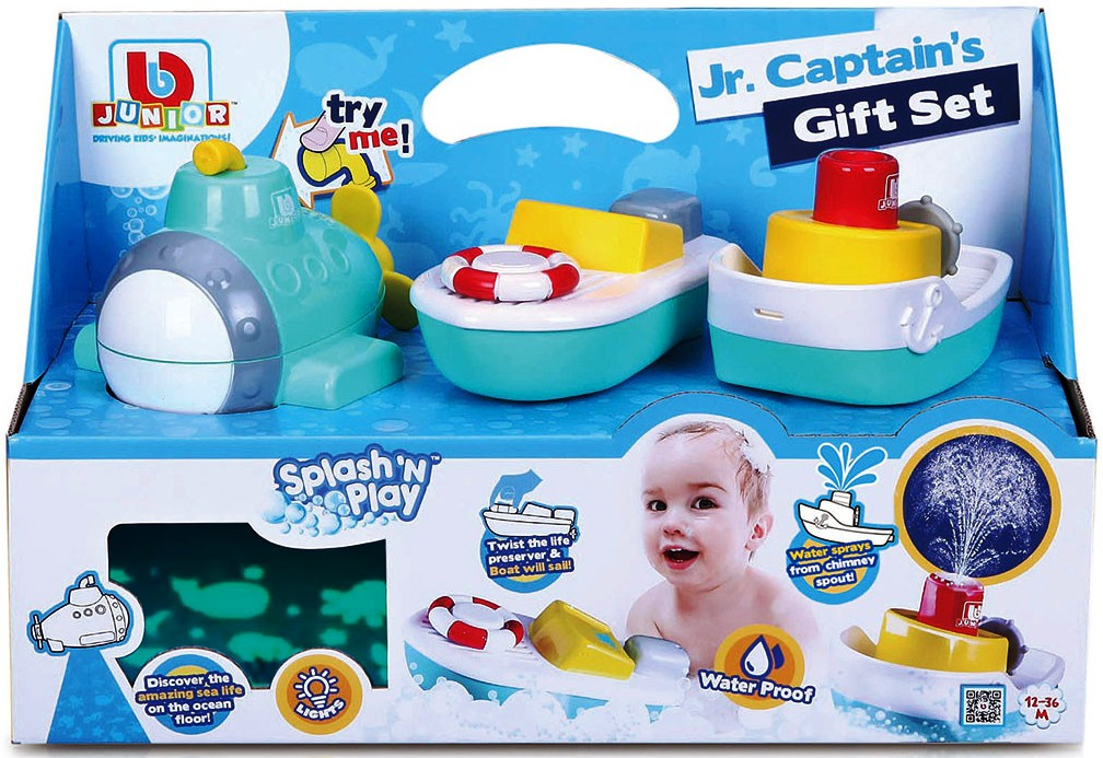 Bburago Junior - Комплект за баня и игра с три плавателни средства с много функции