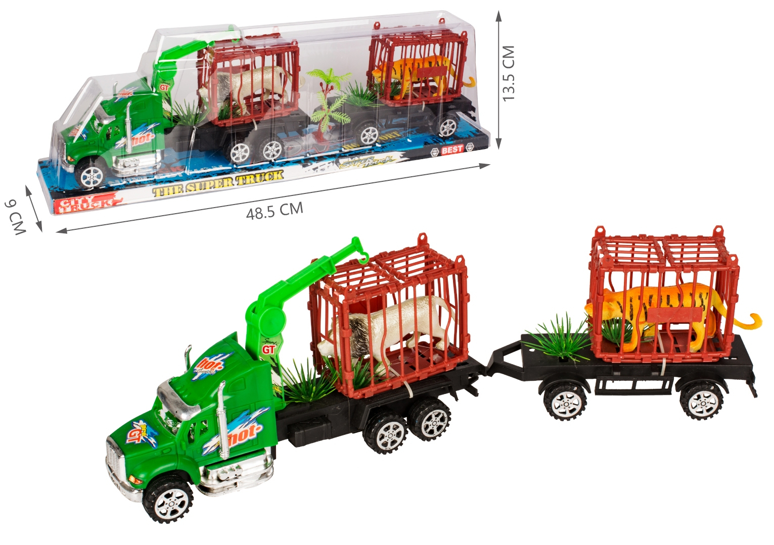 Тир вози 2 клетки с диви животни