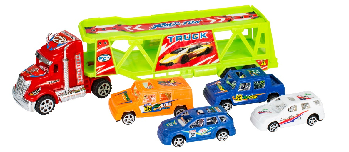 Автовоз/Тир/Камион с 2 джипа и 2 спортни коли на борда