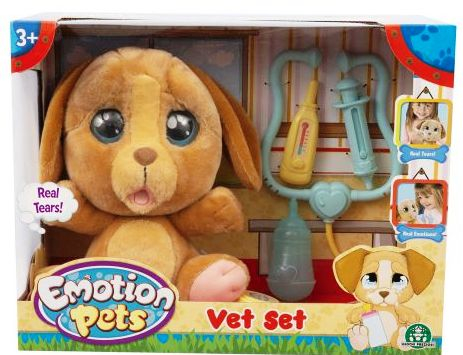 EMOTION PETS Кученце с истински сълзи и аксесоари за ветеринарна клиника