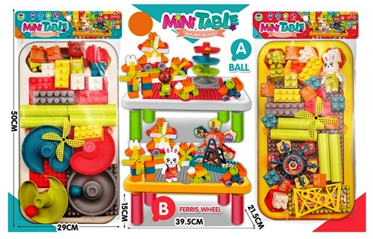 Конструктор с маса за редене, мече/зайче, пързалка с топчета / виенско колело