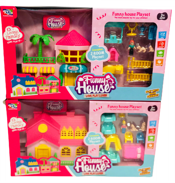 Комплект къща за кукли с мебели и фигурки