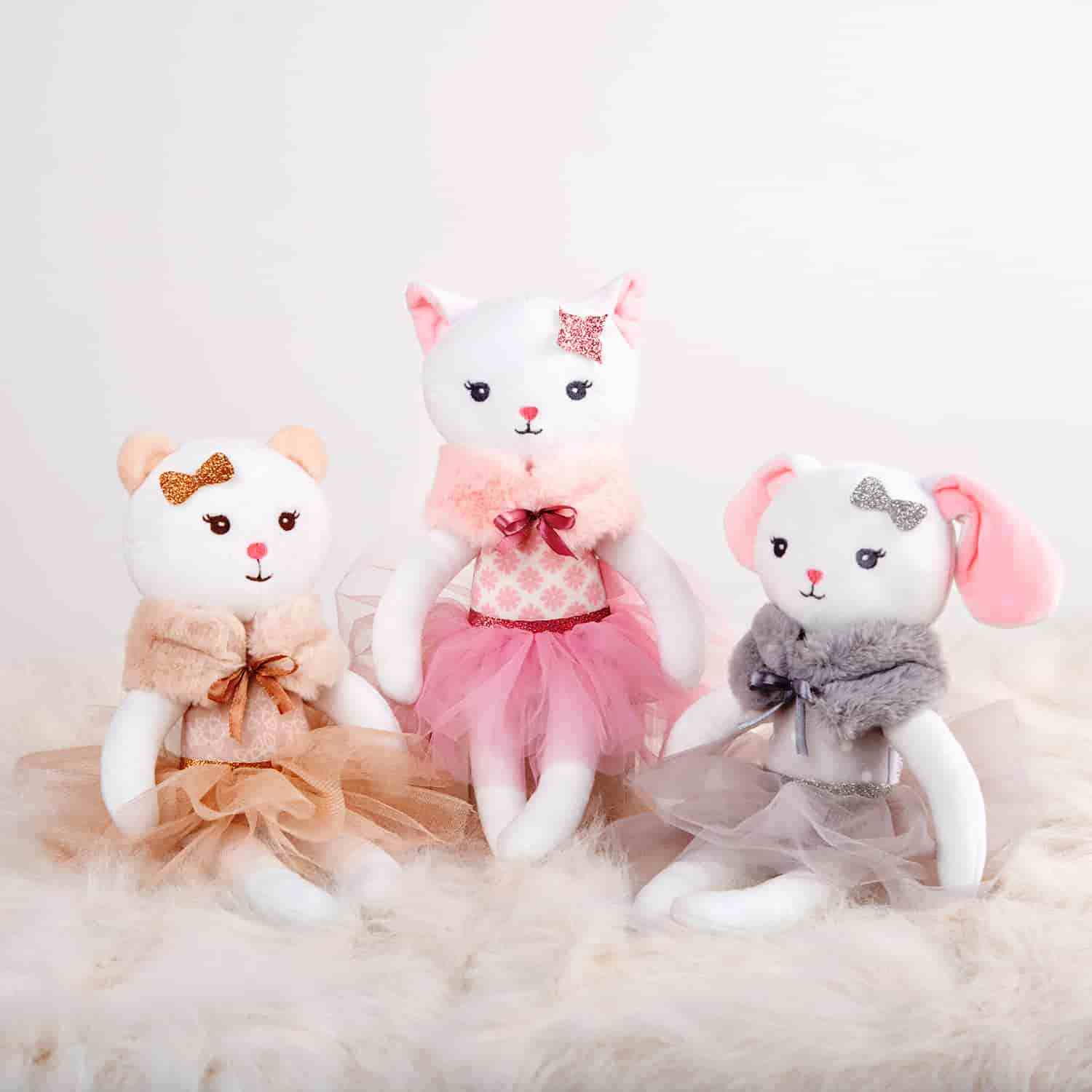 Кукла Lolly Puffs 33см, 3 вида - Мече, Коте и Зайче, В подаръчна кутия