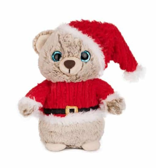 Животни с коледен костюм Мече, 28см