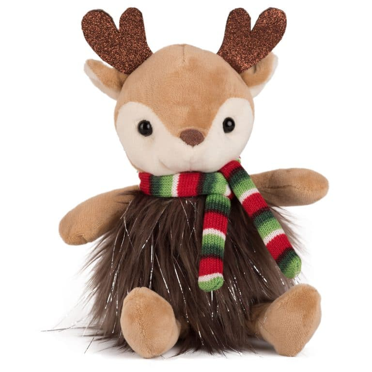 Животни с коледен шал Елен, 22см