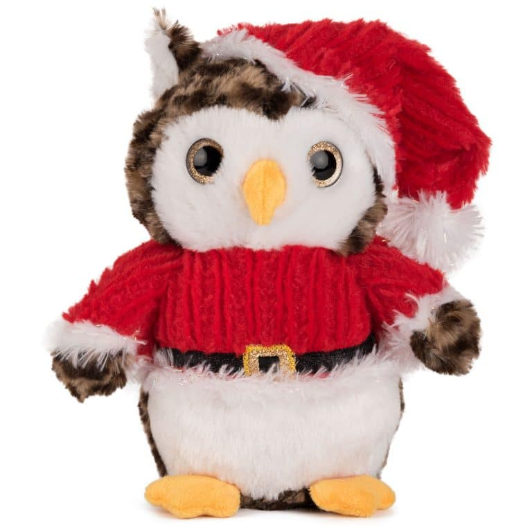 Животни с коледен костюм Бухал, 20см