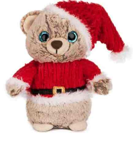 Животни с коледен костюм Мече, 20см