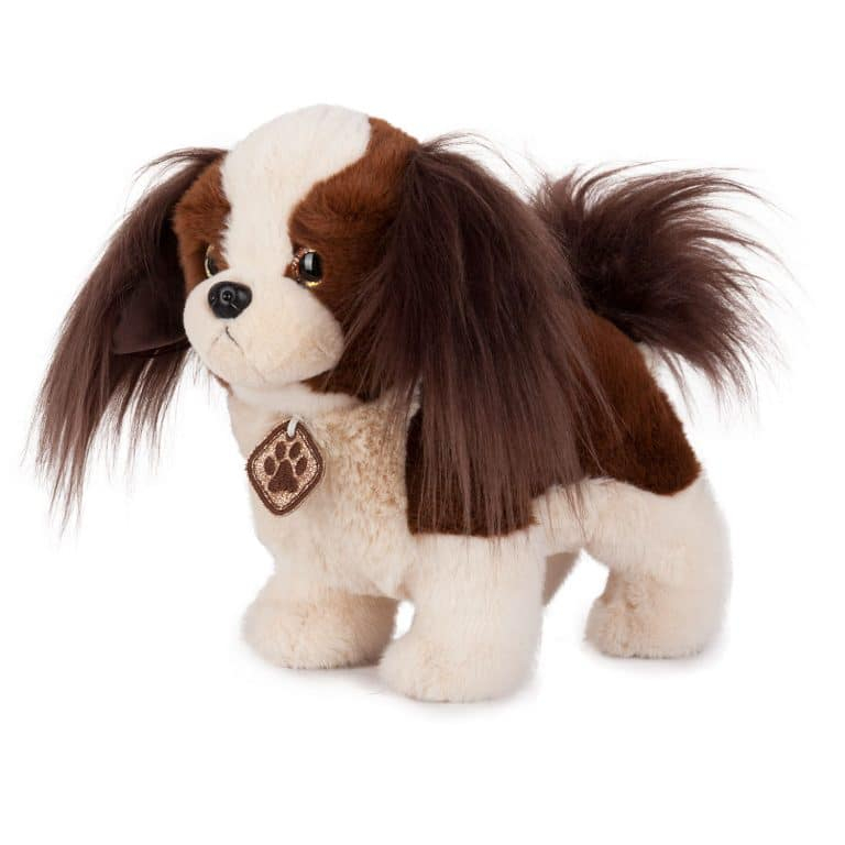 Куче с пухкави уши и с медальон, 19см