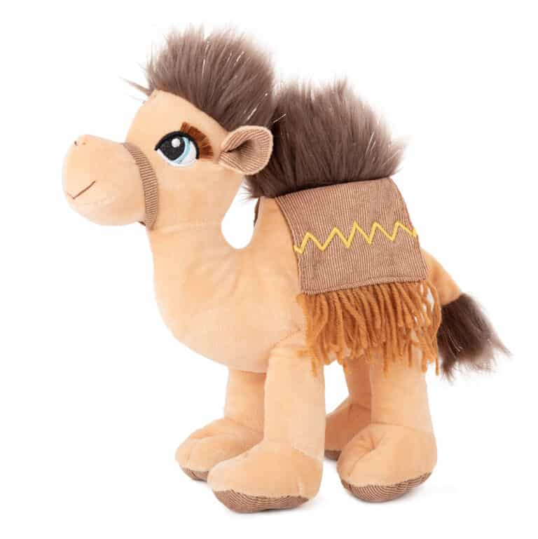 Камила с мигли и цветно седло 3 цвята, 20см