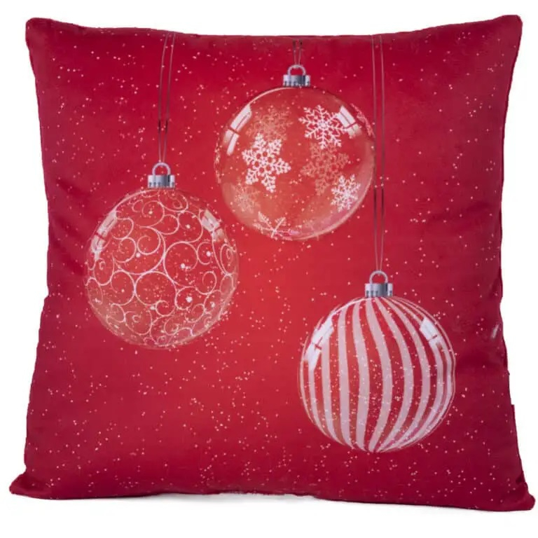 Възглавница с коледни топки, 34х34см