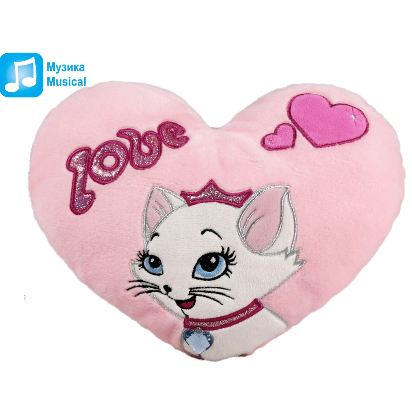 Сърце с коте, 60см със звук