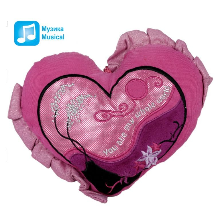 Розово сърце с пейзаж, 40см със звук