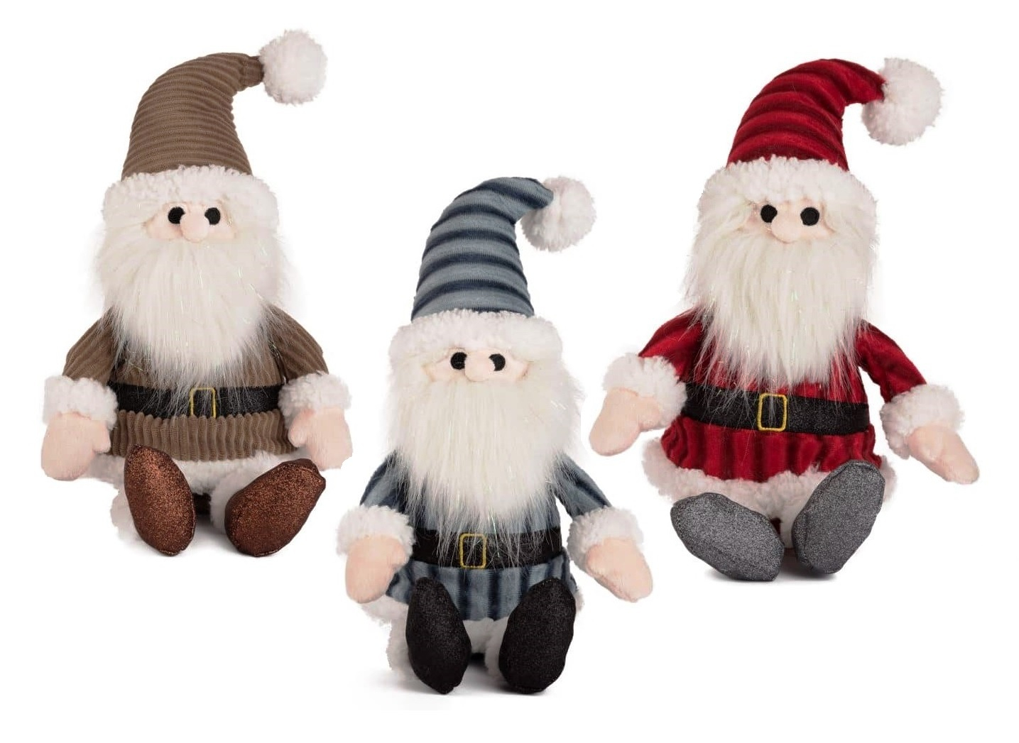 Плюшен Дядо Коледа 3 цвята, 30см