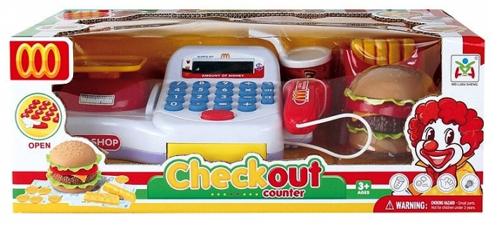 Касов Апарат със сандвич, дисплей, калкулатор и аксесоари + Звук и Светлини