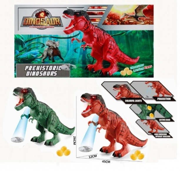 Ходещ-снасящ яйца ДИНОЗАВЪР със звук, светлини и прожекция